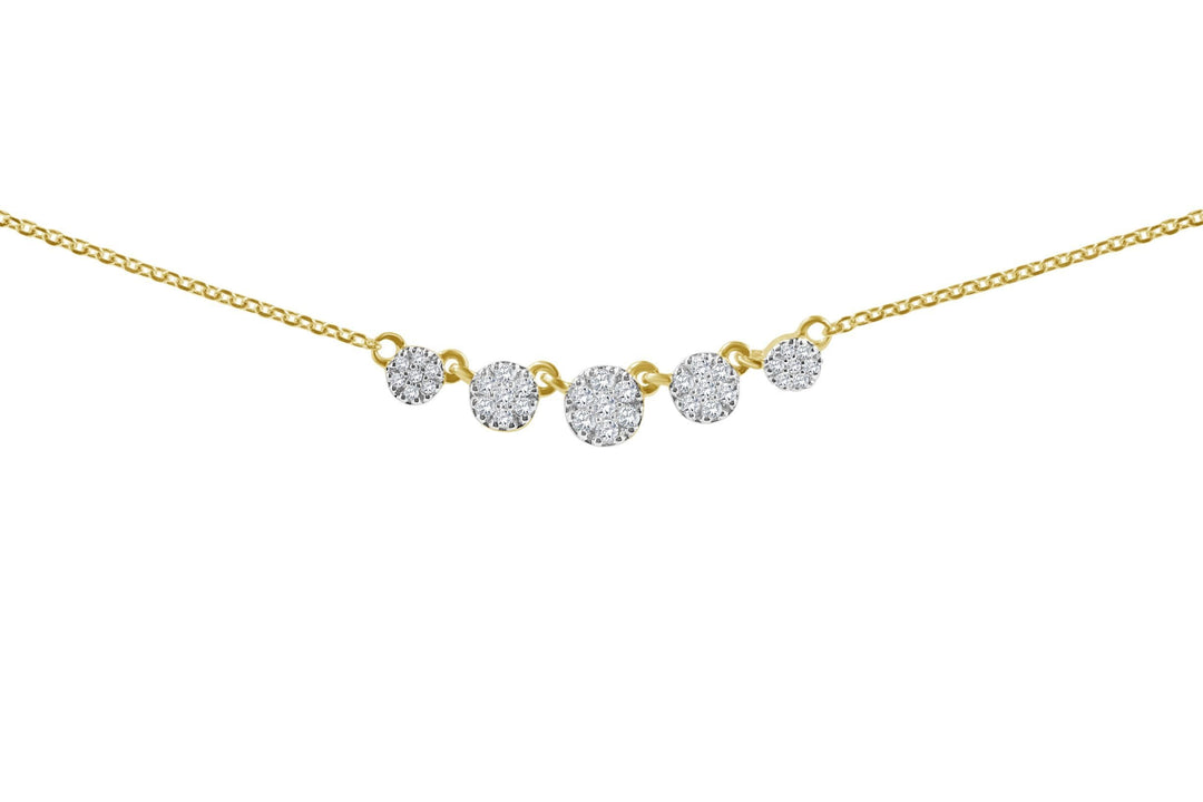 Diamond Cluster of Circle Necklace - Alef Bet Jewelry by Paula