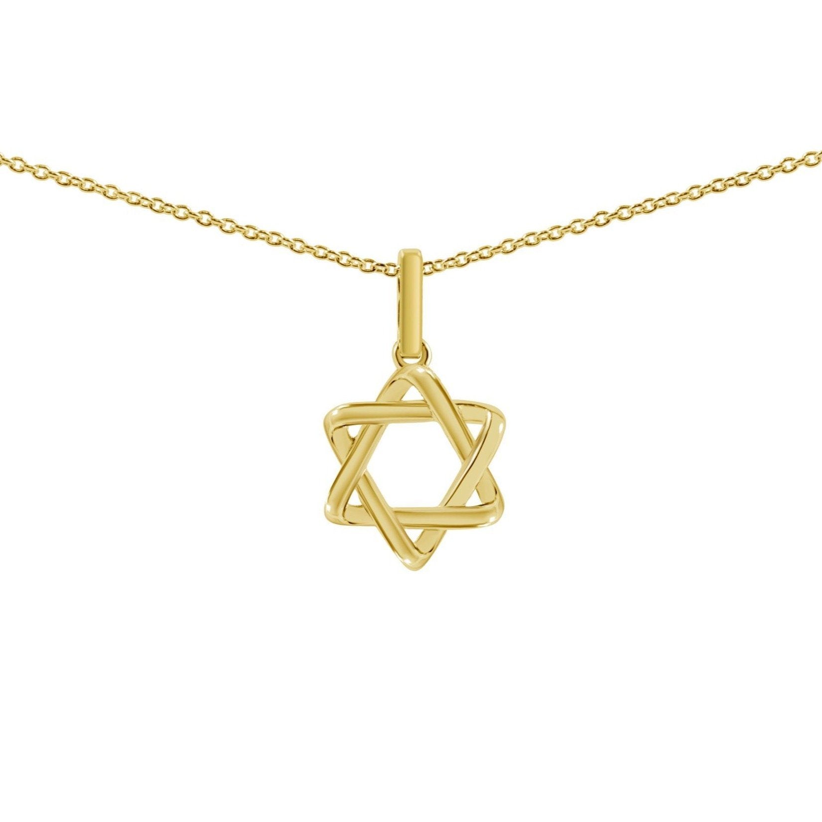 yellow gold jewish star necklace