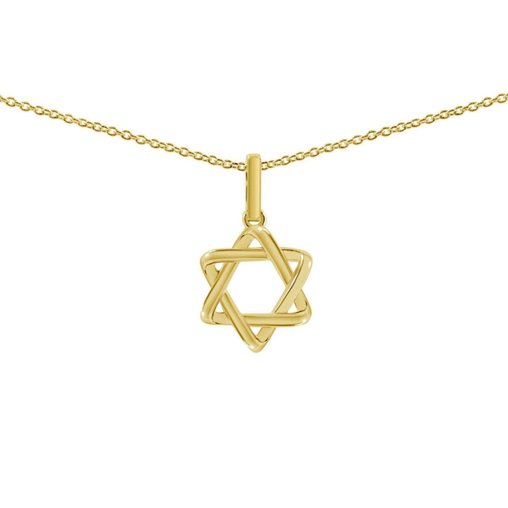 yellow gold jewish star necklace